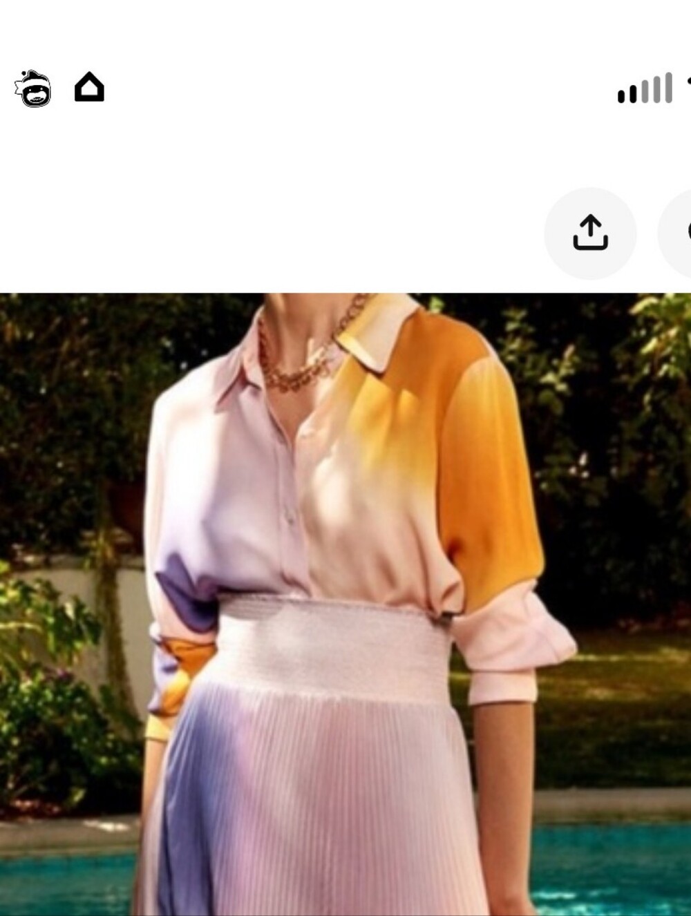 A.L.C. Ombre Sheer Button-Down Blouse in Pink, Purple & Yellow